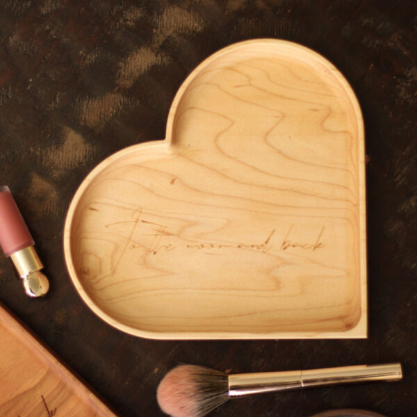 Heart-Shaped Wooden Valet Tray, To the Moon and Back - Image 7