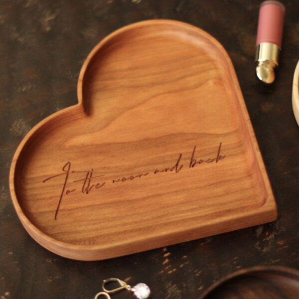 Heart-Shaped Wooden Valet Tray, To the Moon and Back - Image 5