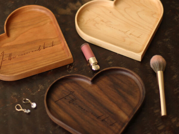 Heart-Shaped Wooden Valet Tray, To the Moon and Back