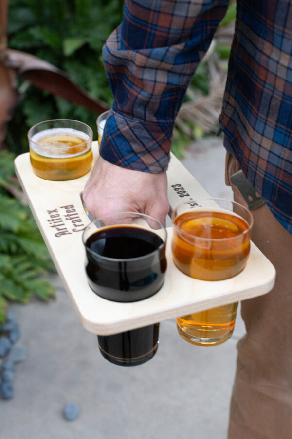 Personalized Wood Beer Caddy: Custom Pint Carrier for Home Bar, Brewery, Restaurant